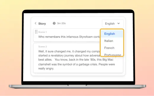 Visla's Video Translator for translating videos into multiple languages.